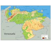 Mapa físico de Venezuela - 59,2 x 41,9 cm - Papel laminado