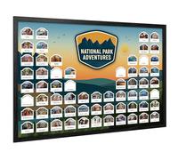 Mapa fotográfico de viaje de los parques nacionales de Estados Unidos, 61 x | Rastrea parques visitados, muestra recuerdos de viaje, fabricante de fotos incluido, fácil de usar, tamaño real de 24 x 36
