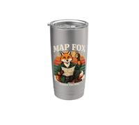 Mapa Fox conoce el camino de senderismo Vaso térmico de acero inoxidable de doble pared