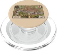 Mapa histórico de Londres Inglaterra City 1598 Recuerdo Antiguo PopSockets PopGrip para MagSafe