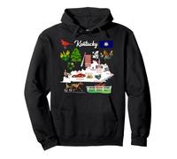 Mapa ilustrado de Kentucky aux États-UNIS, Villes, Symbols Sudadera con Capucha