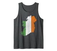 Mapa irlandés y bandera de Irlanda Patrimonio Día de San Patricio Camiseta sin Mangas
