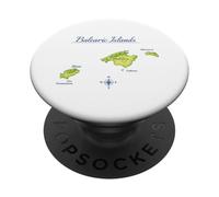 Mapa Islas Baleares Mallorca Ibiza Menorca PopSockets PopGrip Adhesivo