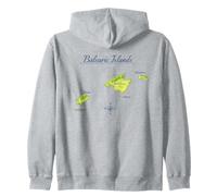 Mapa Islas Baleares Mallorca Ibiza Menorca Sudadera con Capucha