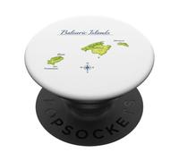 Mapa Islas Baleares Mallorca Ibiza Menorca Travel PopSockets PopGrip Adhesivo
