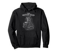 Mapa Islas Británicas Mar Irlanda Escocia Gales Inglaterra Monedas Sudadera con Capucha