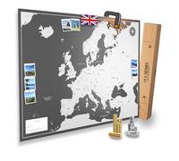 Mapa magnético de Europa incl. 2 x 15 pins magnéticos I Marque sus destinos de viaje I Coleccione fotos e imanes I Póster magnético - XL (84x59CM)