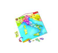 Janod - Puzle de Madera Mapa Magnético de Italia - 20 piezas imantadas - Juego Educativo Geografía - Versión en italiano - Desde 7 años, J05488