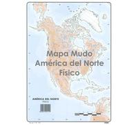 Mapa Mudo SELVI Color Din-A4 América Del Norte Físico, Caja x50
