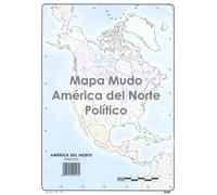 Mapa Mudo SELVI Color Din-A4 América Del Norte Político, Caja x50