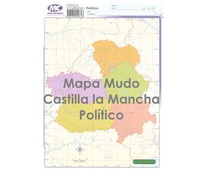 Mapa Mudo SELVI Color Din-A4 Castilla La Mancha Político, Caja x50