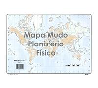 Mapa Mudo SELVI Físico Din-A4 Modelo Planisferio