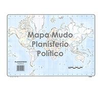 Mapa Mudo SELVI Color Din-A4 Planisferio Político, Caja x50