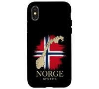 Mapa Norge Noruega Bandera Vikinga Orgullo Escandinava Carcasa para iPhone X/XS