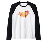 Mapa normando Word Art - Recuerdo de Normandie Francia Camiseta Manga Raglan