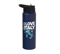 Mapa para entusiastas de la aventura I Love Italy Stainless Steel Insulated Water Bottle