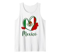 Mapa patriótico de la bandera mexicana con corazón lindo de México para niños Camiseta sin Mangas