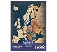 Mapa político de Europa Puzzles Geografía 1000 Piezas para Adultos Decoración Educational Game Juego De Rompecabezas Cumpleaños Stress Relief Toy 70x50cm/1000pcs