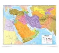 Mapa político de pared grande de Oriente Medio - Laminado - 122 x 91,4 cm | Maps International - Actualizado 2026
