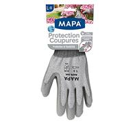 Mapa - Protection coupures - Gants de jardinage enduction polyuréthane et poignets ajustés - Protection maximale aux objets ou outils coupants - Taille 8/L