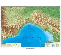 Mapa regional 21x30 LIGURIA geográfica física - política AGENDEPOINT.IT® plastificada brillante para uso escolar