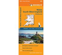 Mapa Regional Wales, South West England, Midlands