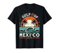 Mapa retro costero vintage del Golfo de México y vida marina Camiseta