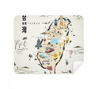 Mapa Taiwán Viaje Características Teléfono Limpiador de Pantalla Gafas Paño de Limpieza 2pcs Tela de ante