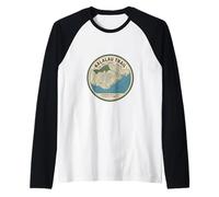 Mapa topográfico de Kalalau-Trail-Kauai Hawái Camiseta Manga Raglan