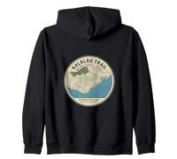 Mapa topográfico de Kalalau-Trail-Kauai Hawái Sudadera con Capucha