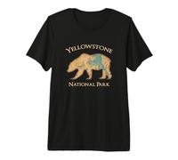 Mapa Topográfico Vintage del Parque Nacional Yellowstone Bear Camiseta Premium