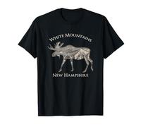 Mapa Topográfico Vintage White Mountains New Hampshire Moose Camiseta