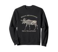 Mapa Topográfico Vintage White Mountains New Hampshire Moose Sudadera