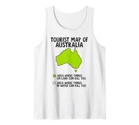 Mapa Turístico Divertido de Australia Camiseta sin Mangas