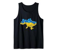Mapa Ucrania Desde Flores - Emblema Nacional Ucrania Ucrania Camiseta sin Mangas