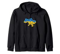 Mapa Ucrania Desde Flores - Emblema Nacional Ucrania Ucrania Sudadera con Capucha