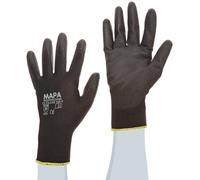 MAPA Ultrane Lite 548 - Guantes de trabajo con recubrimiento de poliuretano (talla 9-1/4, 12 pares), color negro