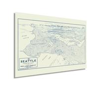 Mapa vintage de Seattle, Washington, HISTORIX, 1925 - 24 x 36 pulgadas - Arte mural vintage de Seattle - P ster vintage de Seattle - Vista a rea