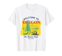 Mapa Vintage de Viaje de Oregón para Decorar Camiseta