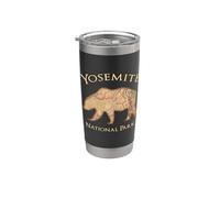 Mapa Vintage del Parque Nacional de Yosemite California USA Bear Vaso térmico de acero inoxidable de doble pared