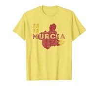 Mapa y Bandera de Murcia - Recuerdo de España de Murcia Camiseta, Hombre, Limón, XL