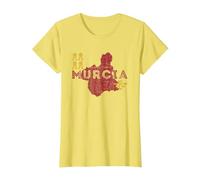 Mapa y Bandera de Murcia - Recuerdo de España de Murcia Camiseta, Mujer, Limón, M
