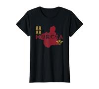Mapa y Bandera de Murcia - Recuerdo de España de Murcia Camiseta, Mujer, Negro, L
