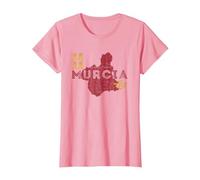 Mapa y Bandera de Murcia - Recuerdo de España de Murcia Camiseta, Mujer, Rosado, 3XL
