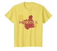 Mapa y Bandera de Murcia - Recuerdo de España de Murcia Camiseta, Niños, Limón, 12 años