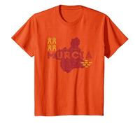 Mapa y Bandera de Murcia - Recuerdo de España de Murcia Camiseta, Niños, Naranja, 8 años