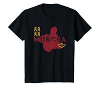 Mapa y Bandera de Murcia - Recuerdo de España de Murcia Camiseta, Niños, Negro, 10 años