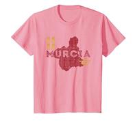 Mapa y Bandera de Murcia - Recuerdo de España de Murcia Camiseta, Niños, Rosado, 3 años