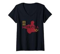 Mapa y bandera murciana - Recuerdo envejecido de Murcia España Camiseta Cuello V