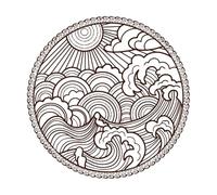 Mapa y brújula con el logotipo de un velero vintage y tiempo tormentoso Calcomanías de pared de PVC 67.2x67.2cm Personalización personalizada Café